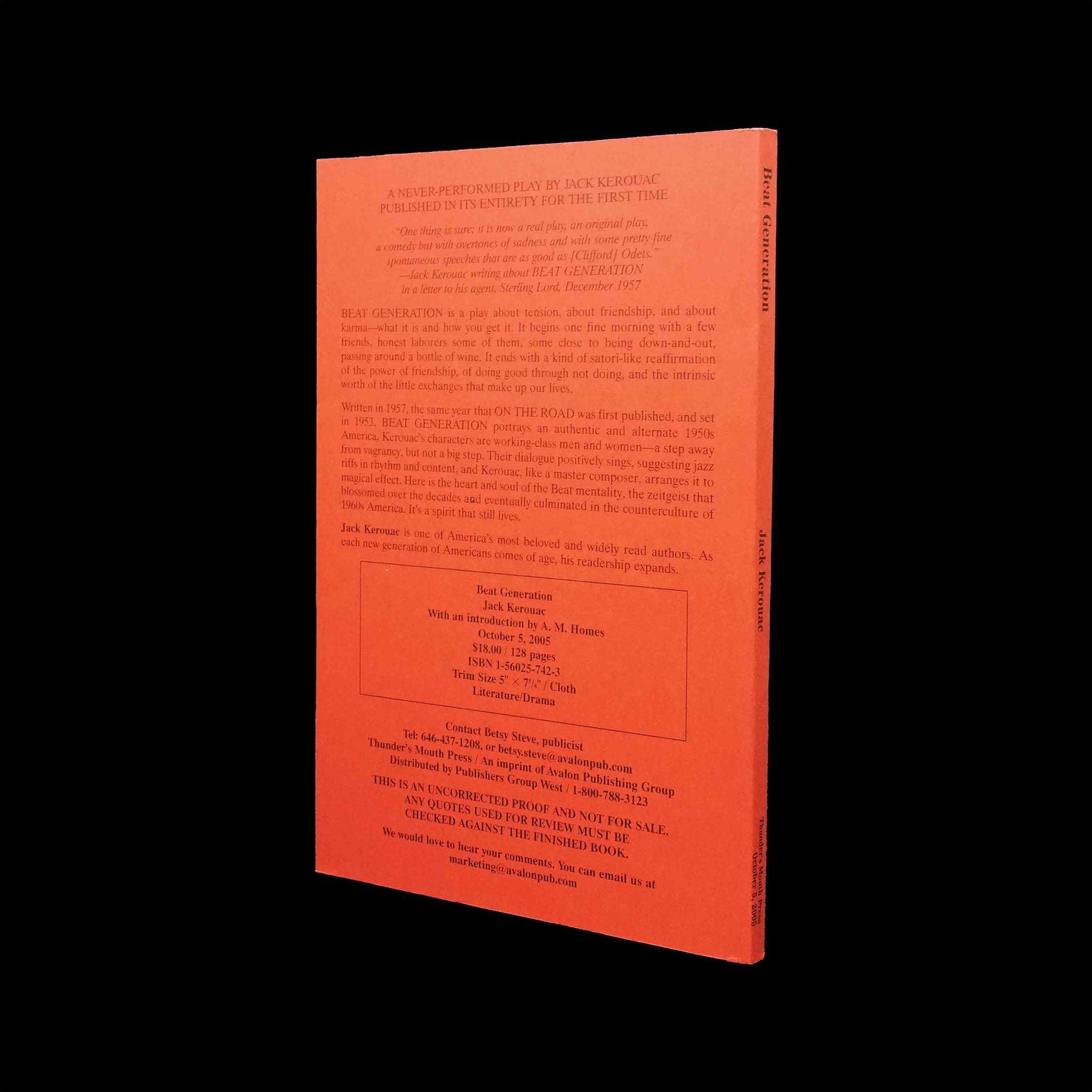 Beat Generation | Jack Kerouac | First Edition/ Uncorrected Proof