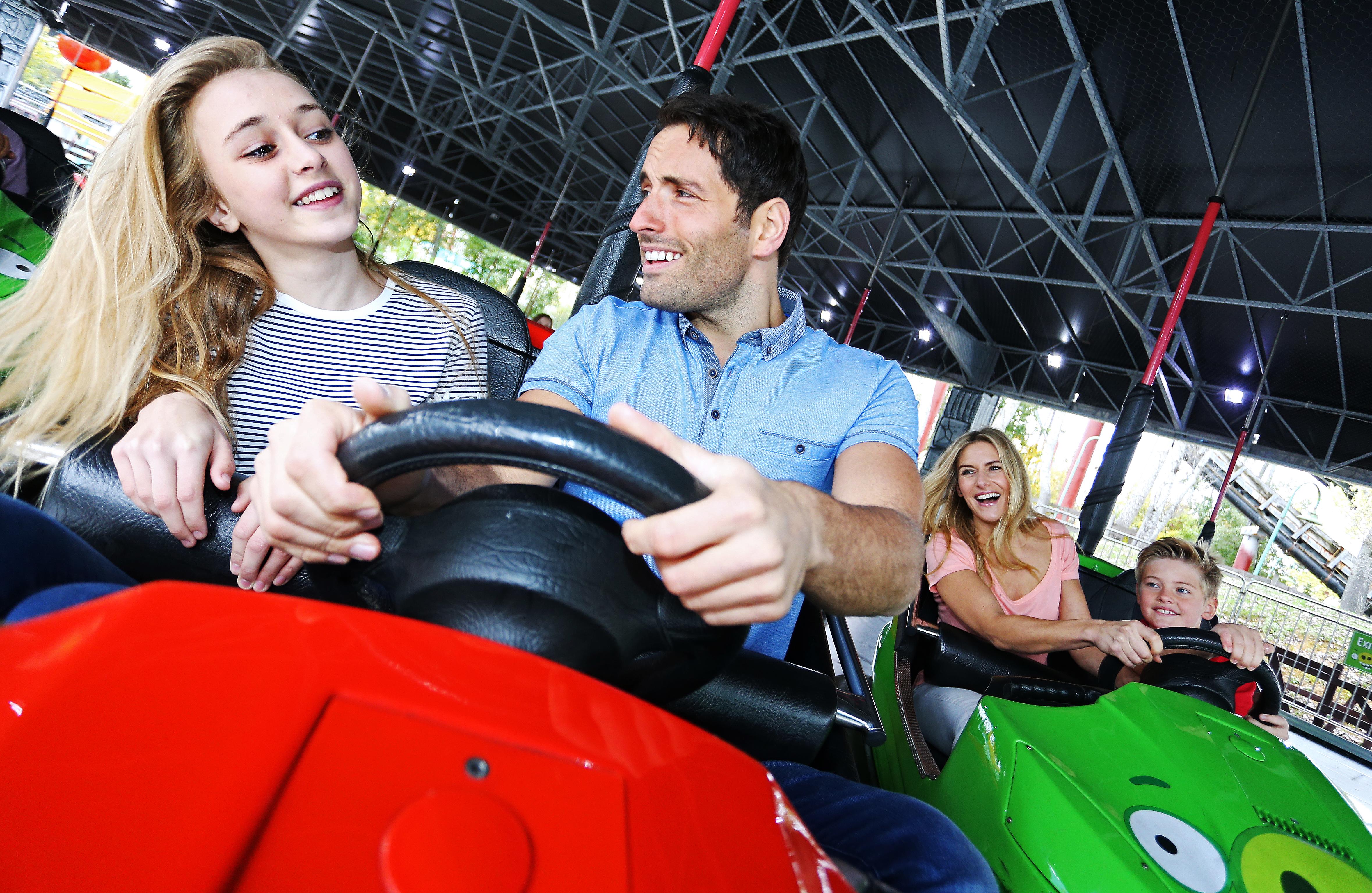 King Pig's Wild Hog Dodgems at Thorpe Park - one of the best family days out in the UK