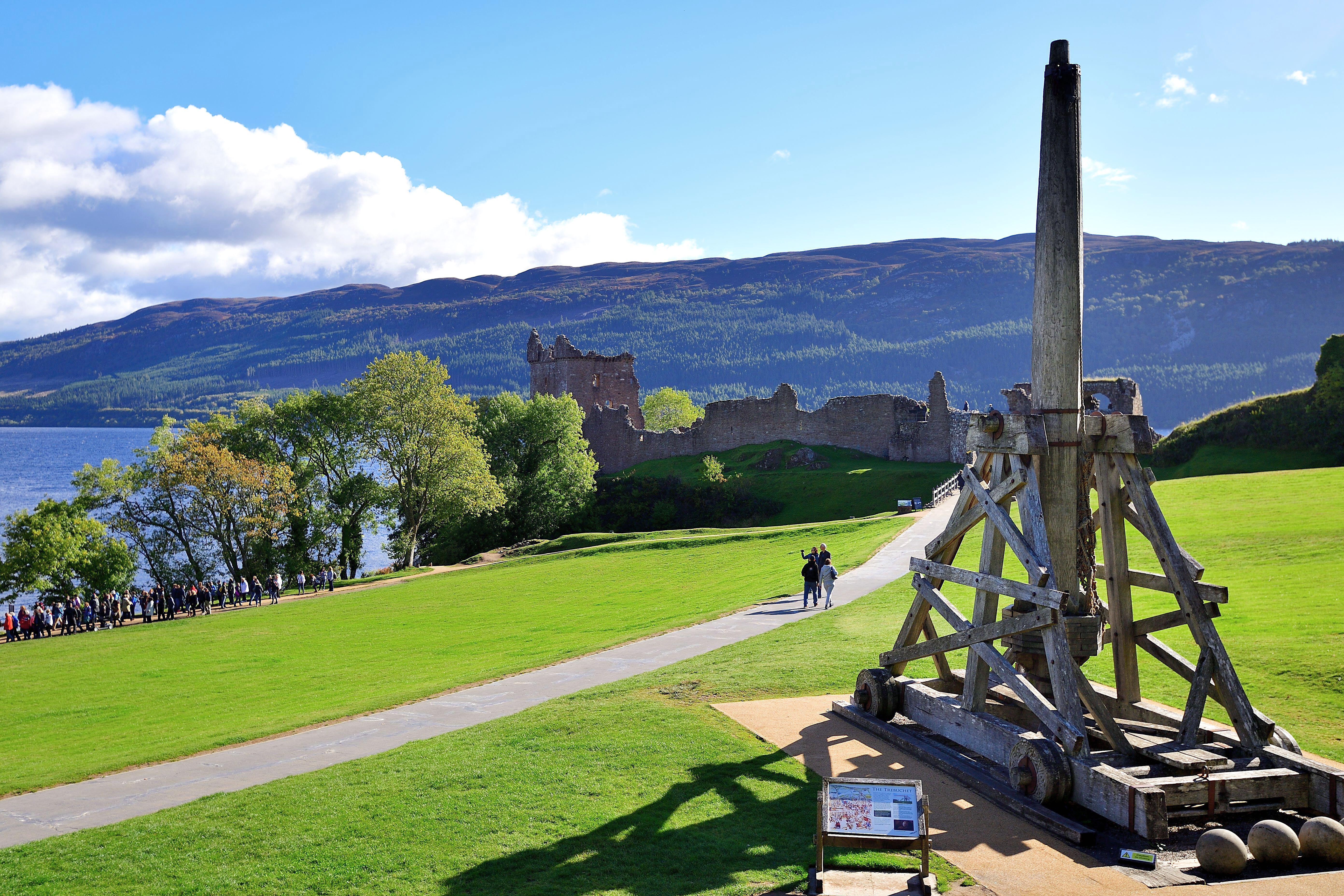 The trebuchet at Urquhart Castle, Loch Ness - one of the best family days out in the UK